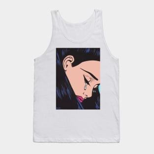 Black Crying Comic Girl Tank Top